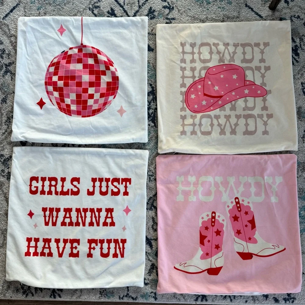 Cowgirl Disco Pillow Cover Set of 4
